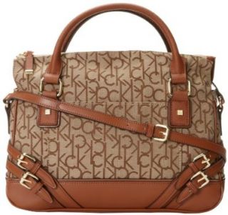 Calvin Klein Hudson Buckle Jaq Satchel Top Handle Bag,Khaki/Brown/Luggage,One Size Shoes