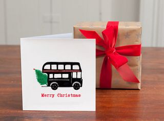 personalised 'bus christmas card' by honey tree publishing