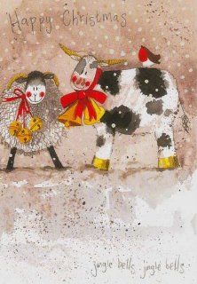 Lamb & Goat Christmas Cards "Jingle Bells"   Greeting Cards