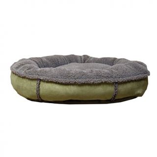 Carolina Pet Company Faux Suede and Tipped Berber Round Comfy Cup Pet Bed   Med