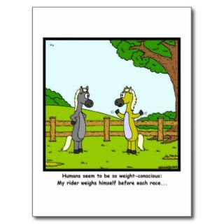 Weight conscious Horse cartoon Postcards