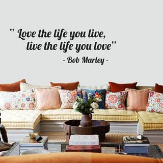 'love the life you live' quote wall sticker by oakdene designs
