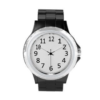Large black numbers on white face Watch