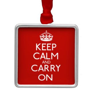 Keep Calm And Carry On Christmas Ornaments