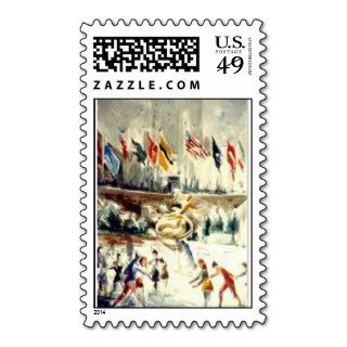 Rockefeller Center Skating Rink Postage Stamp