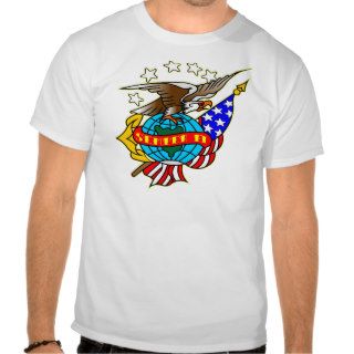 Old Style Tattoo Eagle Flag Semper Fi T shirts