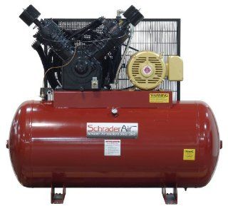 Schrader SA330240H346 30 HP Electric 240 Gallon Horizontal After cooler 3 Phase 460 volt Air Compressor    