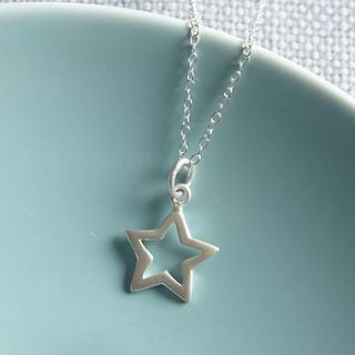 personalised silver star necklace by lily charmed