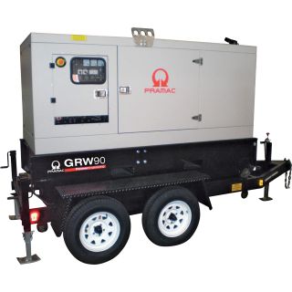 Pramac Towable Diesel Generator — 102 kW, Perkins Engine, Model# GRW90P  Commercial Standby Generators