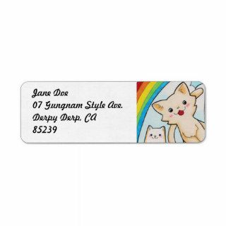 Kawaii Rainbow Kittens Customizable Labels
