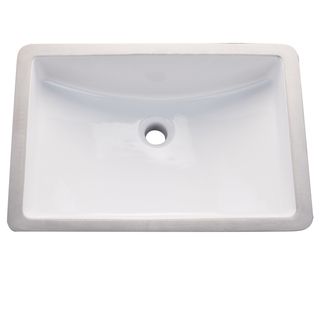 Highpoint Collection Ceramic 18x12 inch Undermount Vanity Sink   White HIGHPOINT COLLECTION Bathroom Sinks