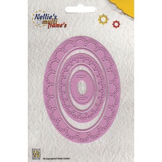 Nellie's Choice Multi Frame Dies Decorative Oval, 5/Pkg Ecstasy Crafts Cutting & Embossing Dies