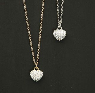 diamante heart necklace by the heart store