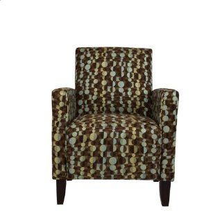 Handy Living 340C PMW89 032 Belmont Transitional Arm Chair, Brown And Blue Make A Wish Design   Armchairs