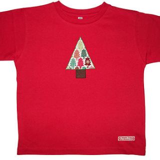 hand appliqued organic t shirt christmas tree by clever togs