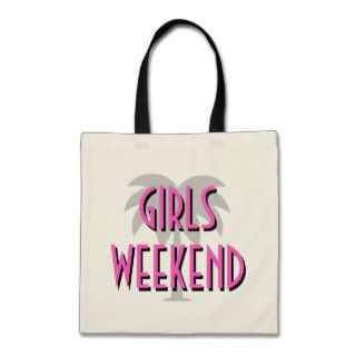 Girls weekend tote bag  Hot pink palm tree design