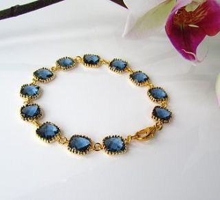 gold and navy crystal bracelet by misskukie
