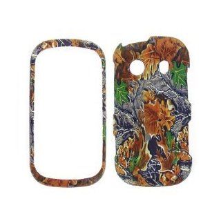 Samsung M350 Seek   Green & Brown Leaves  Snap On Cover, Hard Plastic Case, Face cover, Protector   Retail Packaged Cell Phones & Accessories