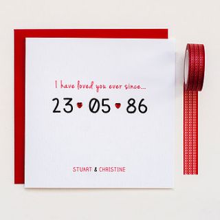 personalised 'special date' anniversary card by thispaperbook