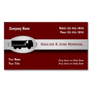 Hauling Junk Removal  Business Cards