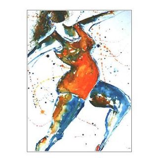 aerobics in orange original paintings by kindarts