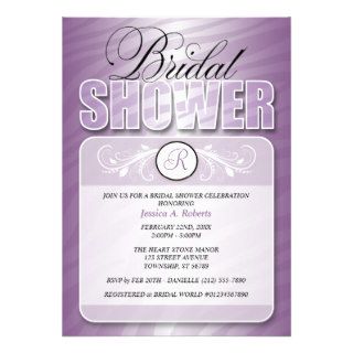 Purple Fusion Zebra Print Bridal Shower Invitation