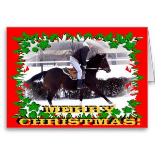 Card   Merry Christmas horse racing