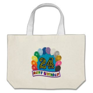 24th Birthday Gifts with Assorted Balloons Design Bags