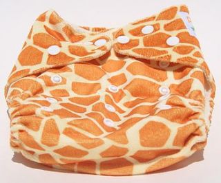 giraffe print reusable cloth nappy by patoo