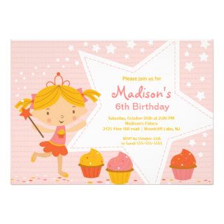 Cupcake Fairy  Birthday Party Invitation