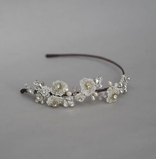 sybil vintage bridal headband by glass oyster