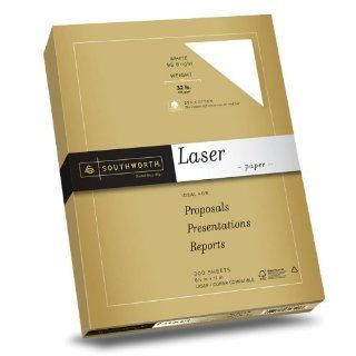 Southworth 25% Cotton Premium Laser Paper, 8.5 x 11 Inches, White 97 Brightness, 32 lb., 300 sheets, FSC Certified (358C)  Laser Printer Paper 
