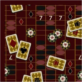 Joy Carpets Gaming and Entertainment Feeling Lucky Burgundy Novelty
