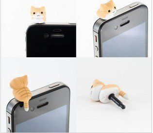 Wisedeal Cute Cheese Cat Pattern 3.5mm Cellphone charm Earphone Jack Dustproof Plug Dust Stopper for iPhone5 4 4S Samsung Galaxy S2 S3 S4 Note 2 I9220 HTC Sony Nokia Motorola Blackberry LG Lenovo With A Wisedeal Keychain Gift(Pink) Electronics