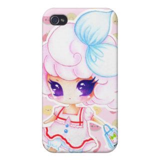 Cute purple eyed girl iPhone 4 cover