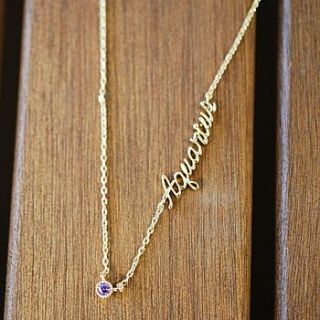 gold zodiac necklace by astrid & miyu