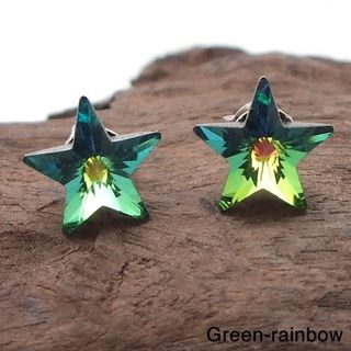 Prism Rainbow Crystal Star .925 Silver Earrings (Thailand) Earrings