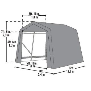ShelterLogic Peak Style Shed/Storage Shelter — Green, 12ft.L x 8ft.W x 8ft.H, Model# 71814  House Style Instant Garages