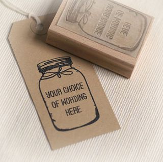 personalised jar stamp by pretty rubber stamps