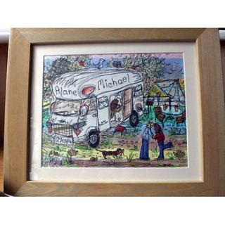 motor home personalised embroidered picture by trotters 'n' pooche