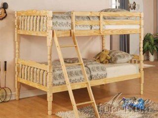 Twin Size Bunk Bed Cottage Style in Natural Finish Furniture & Decor