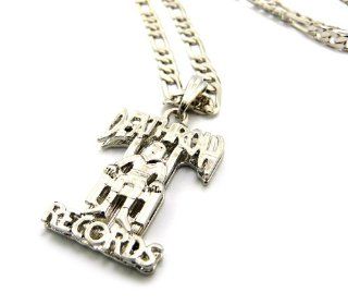 New Death Row Records Hip Hop Pendant & 5mm/24" Figaro Chain Necklace XSP354R Jewelry
