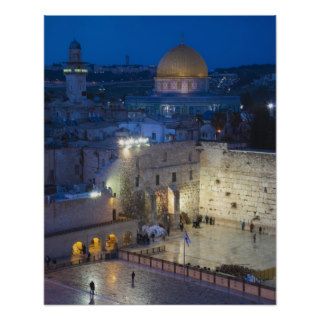 View of Western Wall Plaza, late evening Poster