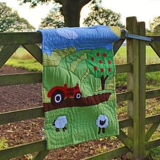 red tractor boys farm cot quilt by marquis & dawe