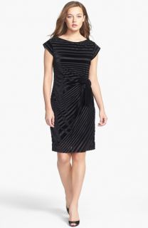 Taylor Dresses Stripe Velvet Dress