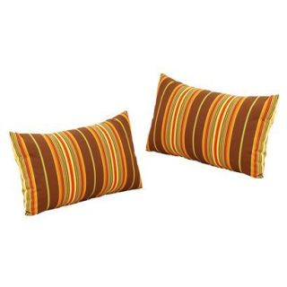 Honeylane 2 Piece Outdoor Lumbar Pillow   Beige/