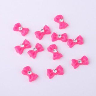 Nail_world365 100pcs 3D Rose Red Resin Acrylic Bowknot Bowtie Butterfly Nail Art Decorations Nail Stickers With Rhinestone  Beauty Products  Beauty
