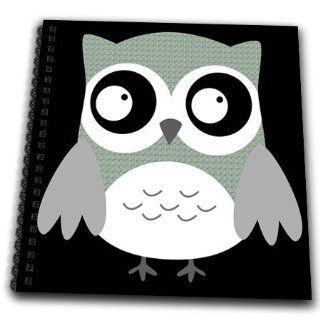 db_61005_1 Anne Marie Baugh Owls   Cute Grey Pattern Owl   Drawing Book   Drawing Book 8 x 8 inch