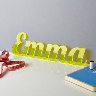 perspex desk names by owl & cat designs