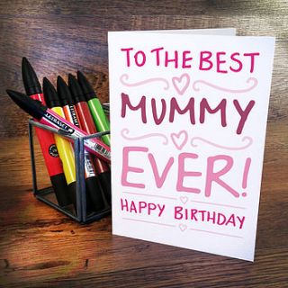 best mummy birthday card by a is for alphabet